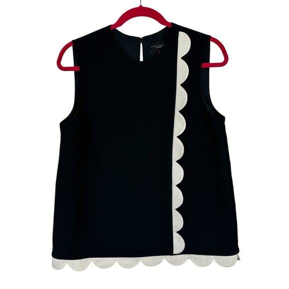 Victoria Beckham Target Women Medium Black Sleevless White Scallop Trim Chic - Picture 2 of 13